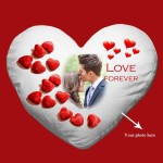 White Velvet Stuffed Heart With Personalized Photo